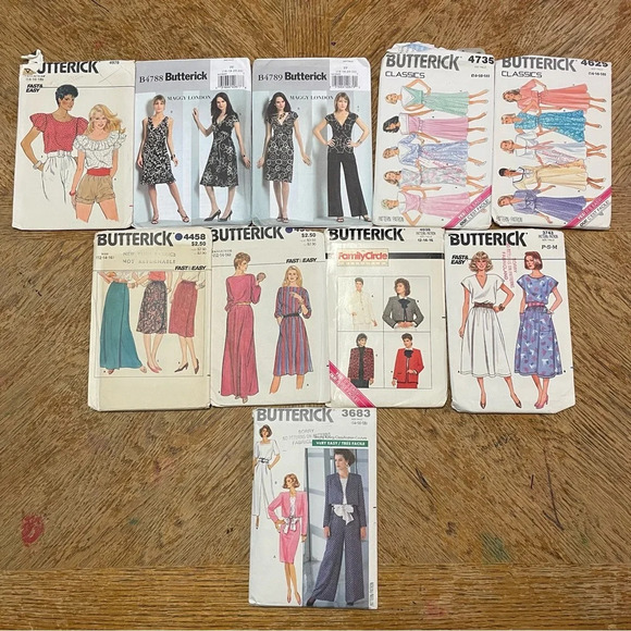 Vintage Butterick sewing patterns lot of 10. Womens Dresses, 2 Piece Suits - Picture 1 of 8